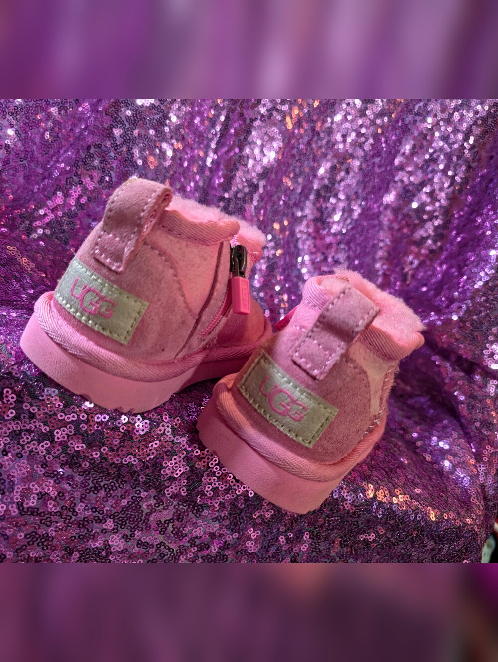 Pink Fuzzy UGGS boots For Child Size 9